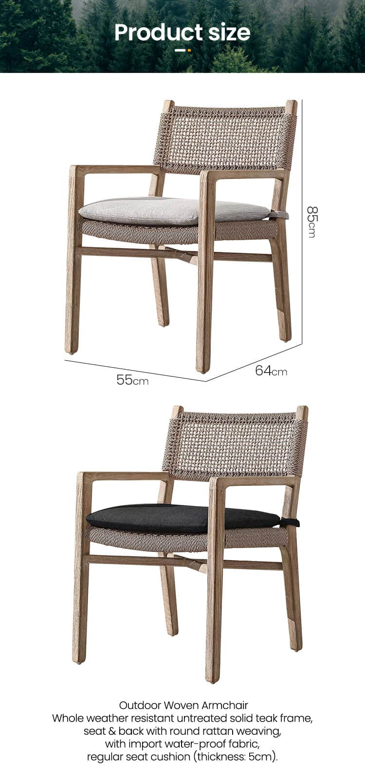 garden teak dining chair